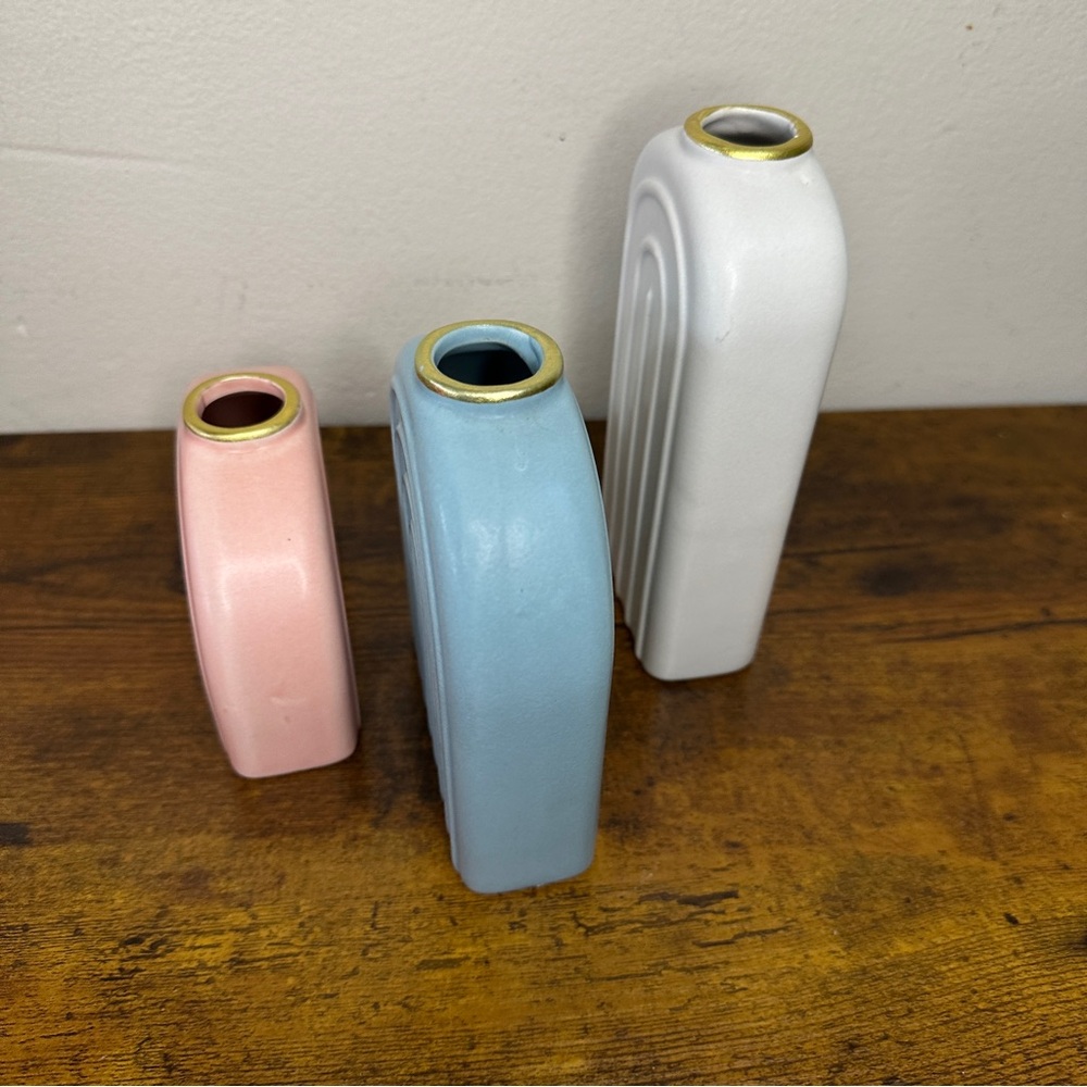 Target Bullseye Playground Arch Vases - Set of 3 Ceramic Rainbow Bud Vases Boho - Picture 7 of 9